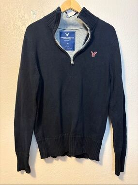 American Eagle Cotton Quater Zip Sweater L